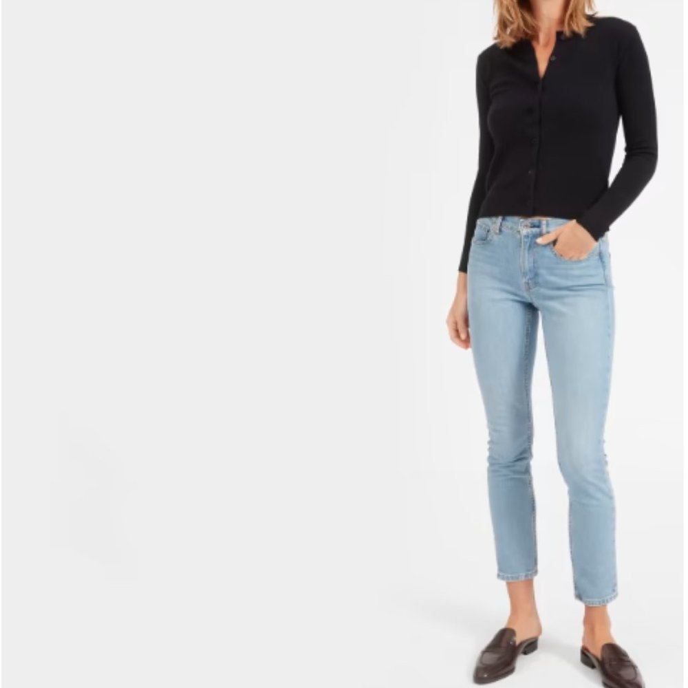 Everlane The Mid-Rise Skinny Jean Light Blue Wash  32 Ankle